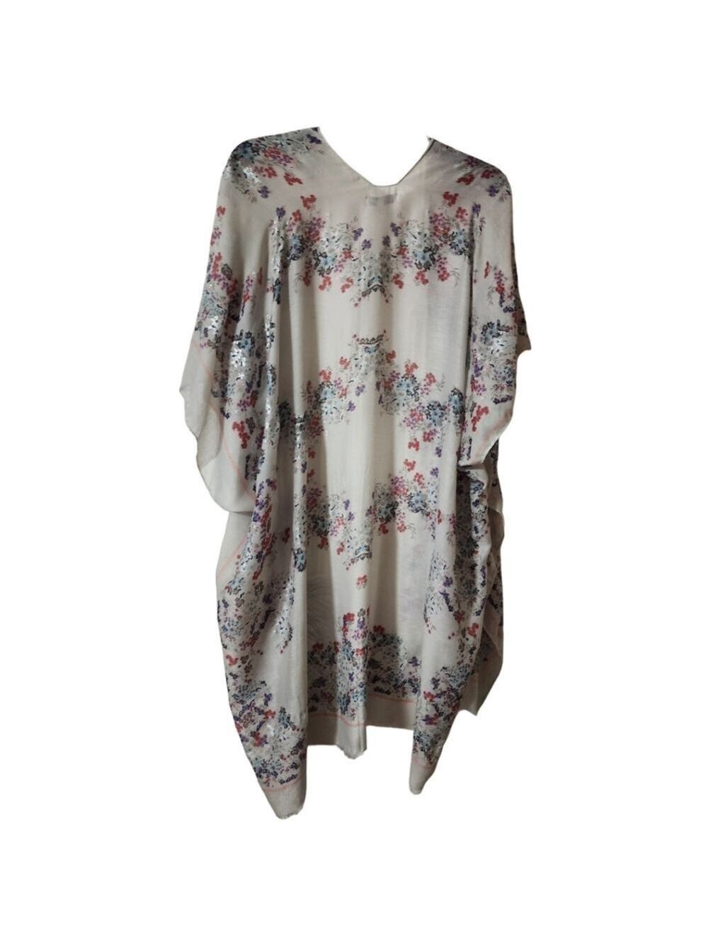 Woven Heart Floral Duster Short Sleeve OS - Picture 3 of 7